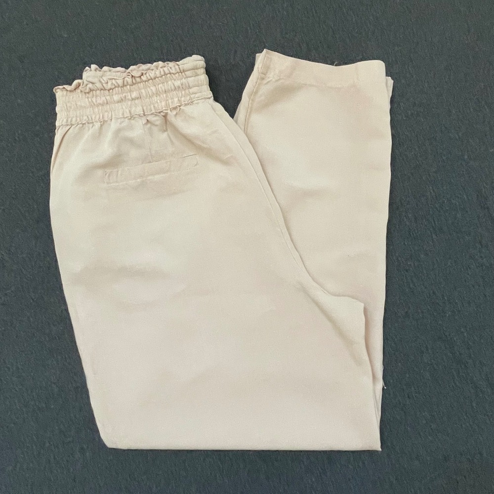BlankNYC Linen‎ Pants Womens Medium Beige Paperbag High Rise Drawstring